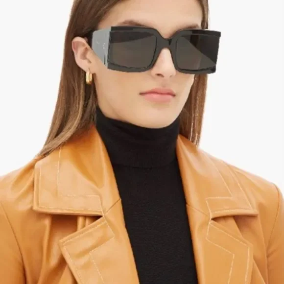 Celine Oversized Square Sunglasses 60mm Black - Picture 4 of 6